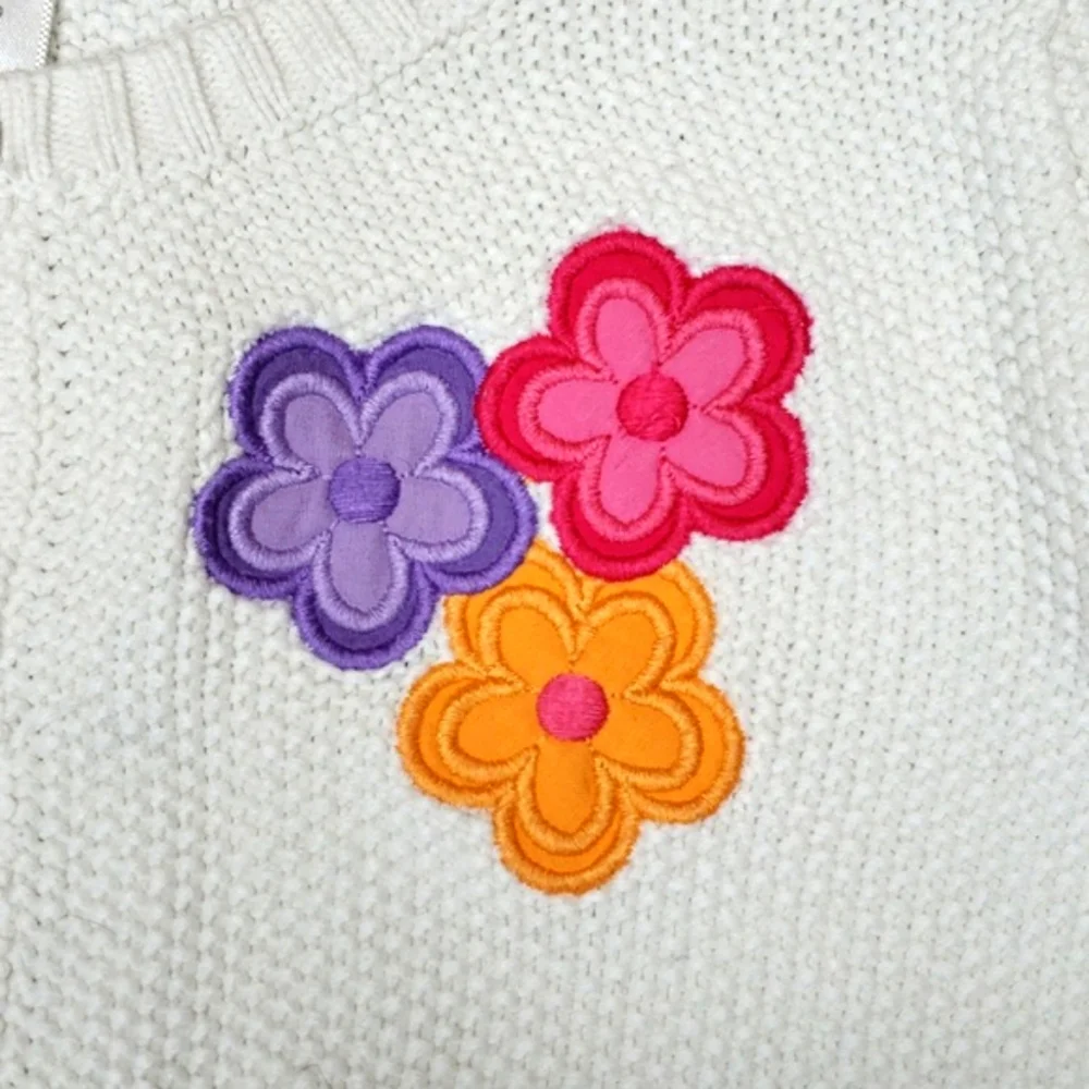 Gymboree Floral Applique Cardigan Sweater Sz 4T